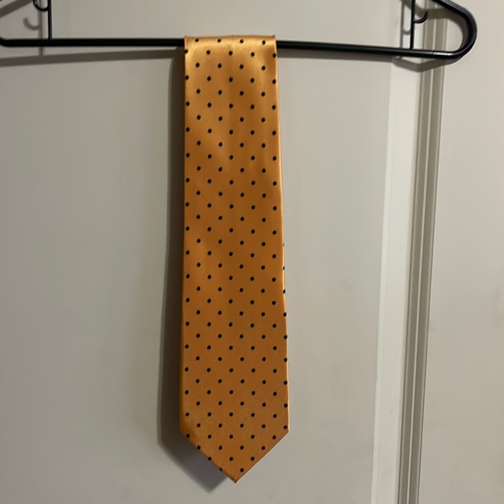 Damonte Couture Collection Gold and Black polka dot Tie
